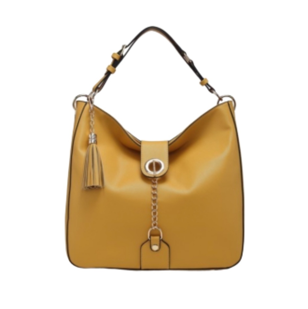 NWT Segolene Paris Mustard Toggle Closure Hobo Shoulder Bag
